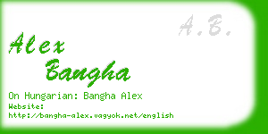 alex bangha business card